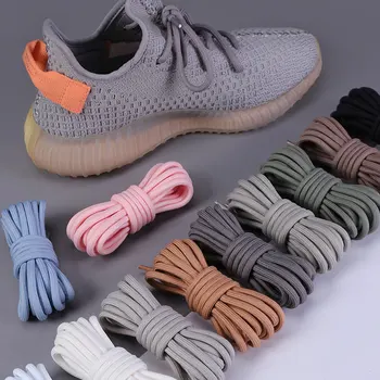 Yeni Elastik Ayakkabı Bağcıkları Yuvarlak Hiçbir Kravat Ayakabı Çocuklar ve Yetişkin için Sneakers Ayakkabı Bağı Hızlı Tembel Danteller 8 Renk Ayakkabı Halat 1 Çift