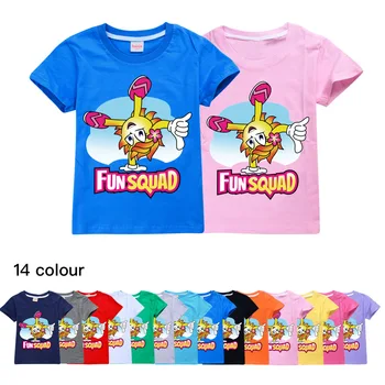 Funsquad Çocuk Giysileri Pamuk Çocuk Yaz Kısa kollu T-shirt Erkek grafikli tişört Genç Kızlar için Yürümeye Başlayan T Shirt 12