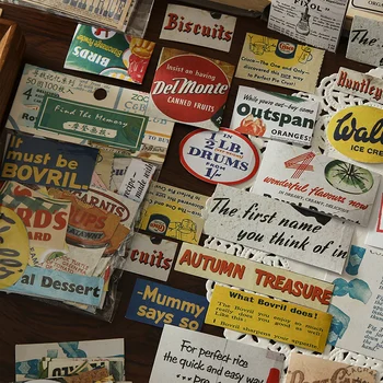 100 Adet / torba Vintage Bellek Etiket Malzemesi Dekoratif Kırtasiye Albümü Önemsiz Okul Planlayıcısı Karalama Defteri Etiket günlük defteri