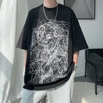 LAPPSTER-Gençlik Y2k Büyük Boy Japon Streetwear Grafik T Shirt 2022 Yaz Vintage Siyah Harajuku T Shirt Casual Gevşek Tees