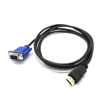 HDMI uyumlu VGA dönüştürücü kablosu Ses Kablosu D-SUB Erkek Video Adaptörü uzatma kablosu için hdtvbilgisayar monitörü PC Laptop İçin TV