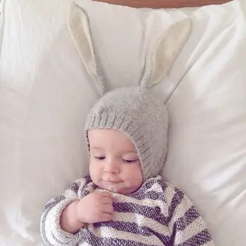 Sevimli Tavşan Tavşan bere şapka Bebek Kız Erkek Toddler Tığ Örgü Kış Kulaklığı Kap