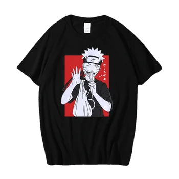 2022 N-Narutos Trend japon animesi T Shirt Erkek Komik Karikatür T-shirt Rahat Serin Streetwear Tshirt Çift Yaz