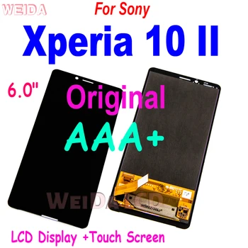 Orijinal OLED LCD Sony Xperia 10 II LCD ekran dokunmatik ekran digitizer Paneli sony için montaj 10II LCD ekran Değiştirme