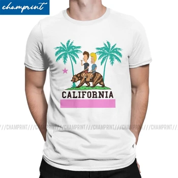Beavis Ve Butthead California T Shirt erkek Saf Pamuk Esprili T-Shirt Yuvarlak Boyun 90s Komik Müzik Karikatür BB Tee Gömlek