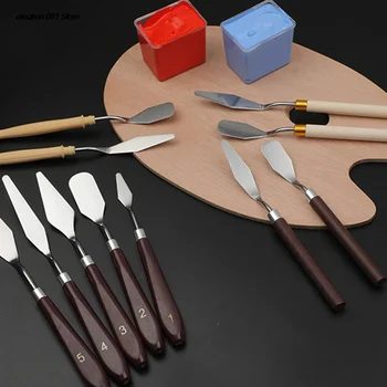 Paslanmaz Çelik Yağlıboya Bıçaklar Sanatçı El Sanatları Spatula palet bıçağı Yağlıboya karıştırma bıçağı Kazıyıcı Sanat Araçları