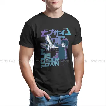 Senin Hayatın Kendi Tamam Yeni Tişörtleri Mob Psiko 100 Giderek Kampüs Erkekler Grafik Kumaş Streetwear T Shirt O Boyun