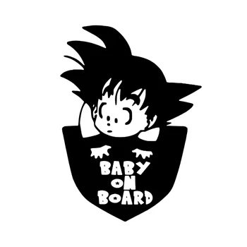Sevimli Karikatür Bebek Goku Araba Sticker Çıkartması Serin Pencere vinil yapışkan Komik Çıkartmalar Aile Arabalar Güvenlik İşareti, 10cm * 14cm