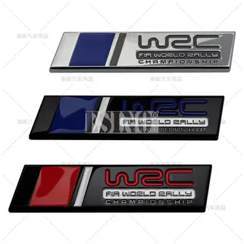 Araba Styling 3D WRC FIA Dünya Ralli Şampiyonası Evrensel Metal Yapışkanlı Rozet Gövde Çamurluk Dekoratif Amblemi Araba Aksesuarları
