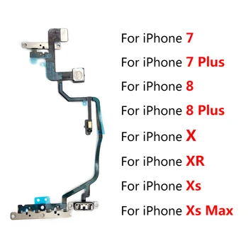 2 Adet / grup, YENİ Güç Açık Kapalı Ses Yan Düğme Anahtarı Flex Kablo Yedek Parçaları iPhone 7 8 Artı X XR XS Max