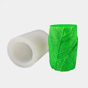 DIY Ağacı Yaprak Sabun Kalıpları Alçı Süs Yapma Yaprakları El Yapımı Sütun Tütsü Mum silikon kalıp Kek Dekorasyon Araçları
