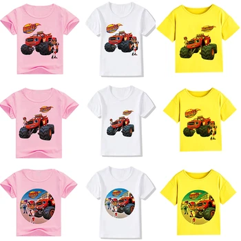 T-Shirt Erkek Ya Da Kız Tees En Kısa Kollu Tişört Blaze Ve Canavar Makineleri Çocuk Giysileri Erkek Impostor Blaze Oyunu Anime