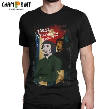 Erkek Che Guevara Devrimi T Shirt Devrimi Siyaset Özgürlük Küba Büyük Boy pamuklu üst giyim Vintage Kollu Tees 6XL T-Shirt
