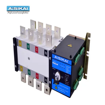 AISIKAI ATS 630A 4P denetleyici çift güç otomatik transfer anahtar parçaları 220V 380V elektrikli dizel jeneratör paneli kurulu 3 fazlı