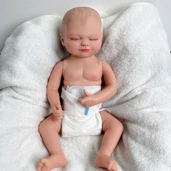 Babeside Reborn Silikon Tüm Vücut Boyalı Reborn Kiti 17 İnç 43 cm Yenidoğan Bebekler Gerçekçi Yumuşak Dokunmatik DIY Boyalı Bebek Parçaları