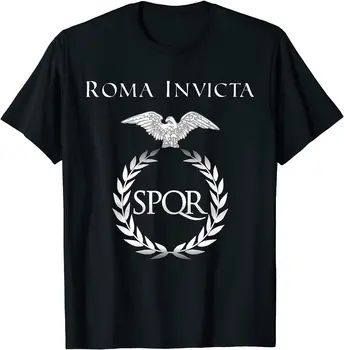 Roma Invicta SPQR T-Shirt / Roma Roma İmparatorluğu Latin kısa kollu t-shirt Rahat Pamuk O-Boyun Yaz Tees