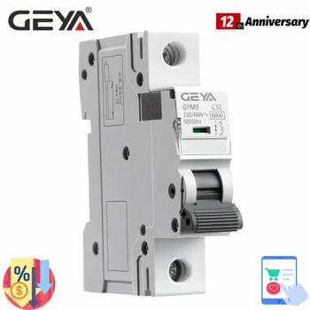 GEYA GYM9 1 P 6KA Kesme Kapasitesi MCB Din Ray 220 V 400 V Mini devre kesici 6A-63A AC Tipi Fabrika Doğrudan Üretici