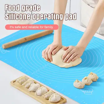 Büyük boy Silikon Yoğurma Pedi Yapışmaz Yüzey Haddeleme Hamur Mat Ölçekli Mutfak Pişirme Pasta Levha Fırın Astarı Bakeware