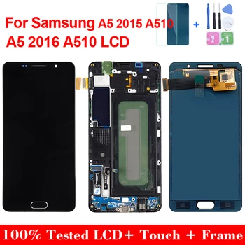 AAA + Kalite samsung LCD A5 2016 LCD ekran A510 A510F A510M SM-A510F dokunmatik ekran digitizer LCD Meclisi Değiştirme