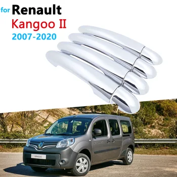 renault Kangoo II için MK2 2007-2020 2019 Krom Kapı kulp kılıfı Araba Aksesuarları Sticker Trim Seti Pas Geçirmez Yakalamak Dekorasyon