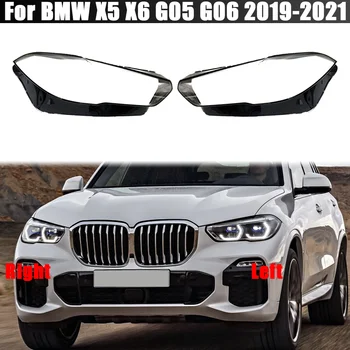 BMW için X5 X6 X5M X6M G05 G06 F95 2019-2021 Ön Far Kapağı Far Lambası Kabuk Şeffaf Abajur Lens Pleksiglas