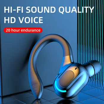 Bluetooth V5. 2 Kulaklık Asılı Kulak Koşu Dinleme Şarkı Su Geçirmez Kablosuz Mini HİFİ Stereo Mic İle Gürültü azaltma Kulakiçi