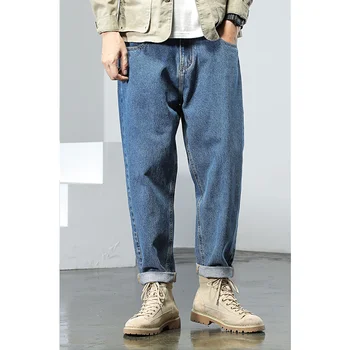 Erkek Giyim Moda Yeni Stil Baggy Düz Silindir Kot Trendi Sadelik Rahat Pantolon Vintage Pantolon Sonbahar ve Kış