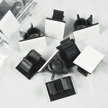 Yeni Stil 25 Adet Siyah Yapıştırıcı Destekli Naylon Tel Ayarlanabilir kablo klipsi Kelepçeleri