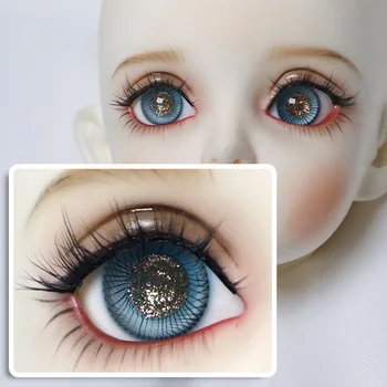 BJD bebek aksesuarları için uygundur 14mm 16mm simülasyon flaş öğrenci mavi cam gözler bebek aksesuarları